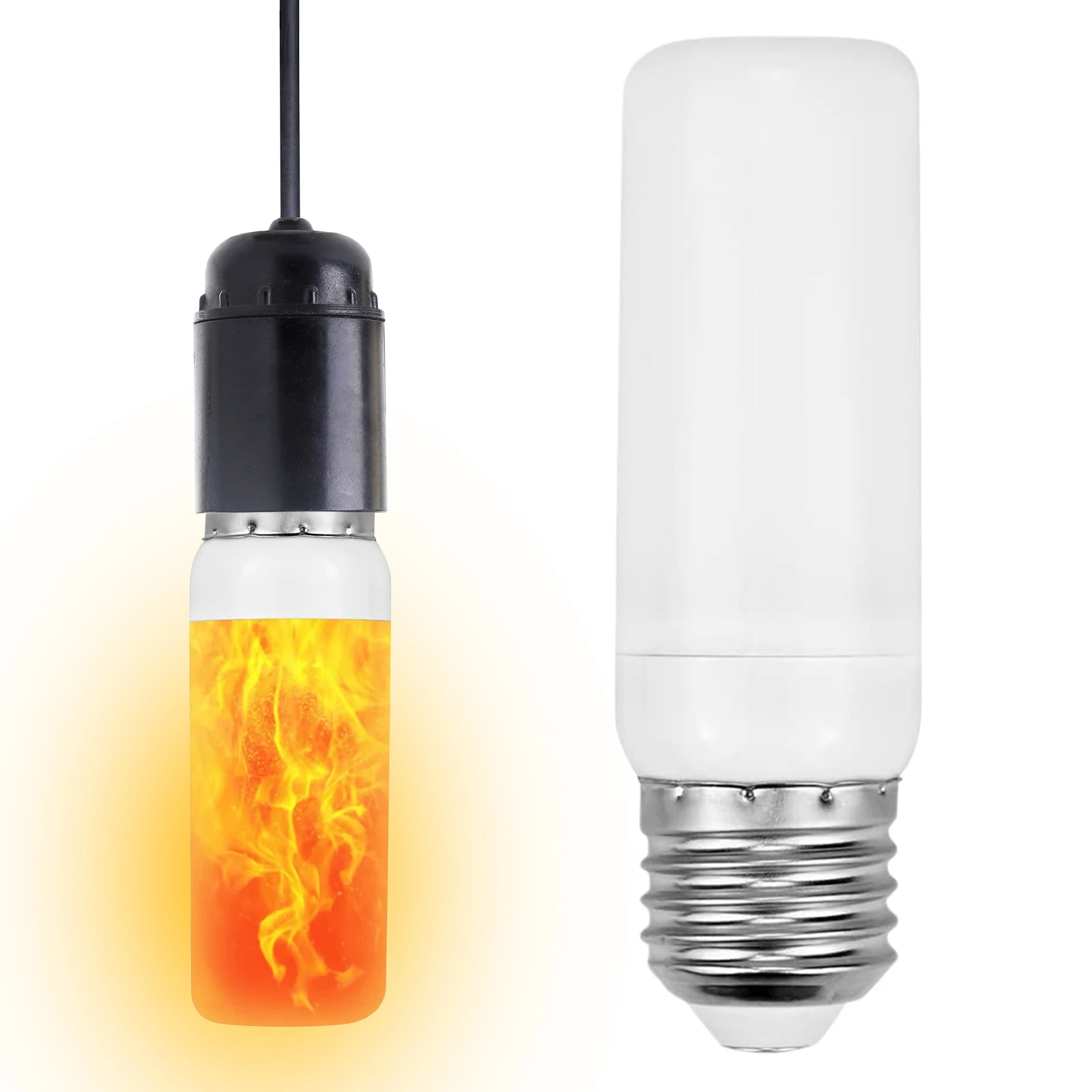 2 Pcs Flame Effect Lights Bulbs 4 Lighting Modes Flame Lamp Decorative Suitable for Bedrooms Living Room Gardens Parties