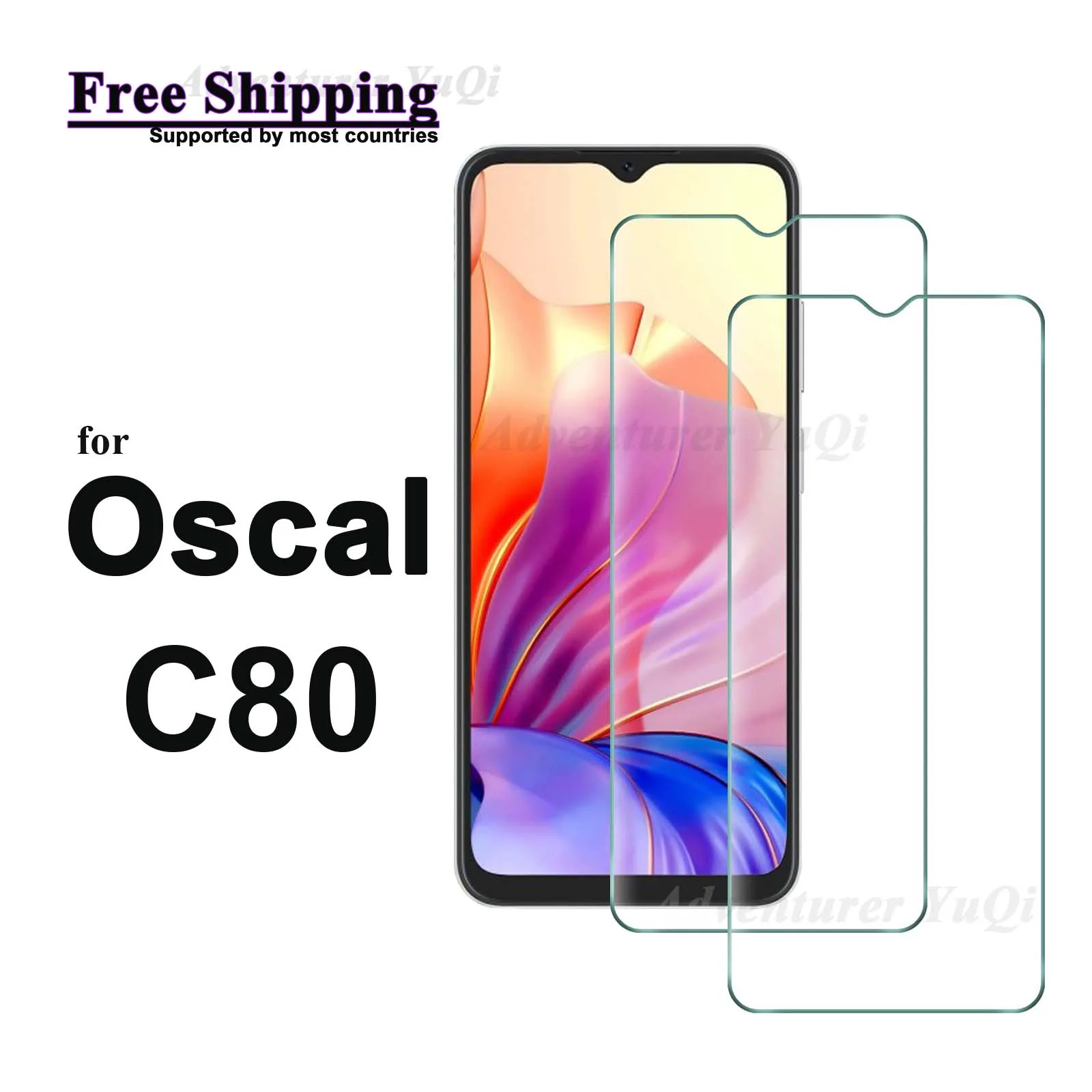 

Screen Protector for Blackview Oscal C80 Tempered Glass Crystal HD 9H Transparent Clear Anti Scratch Case Friendly High Aluminum