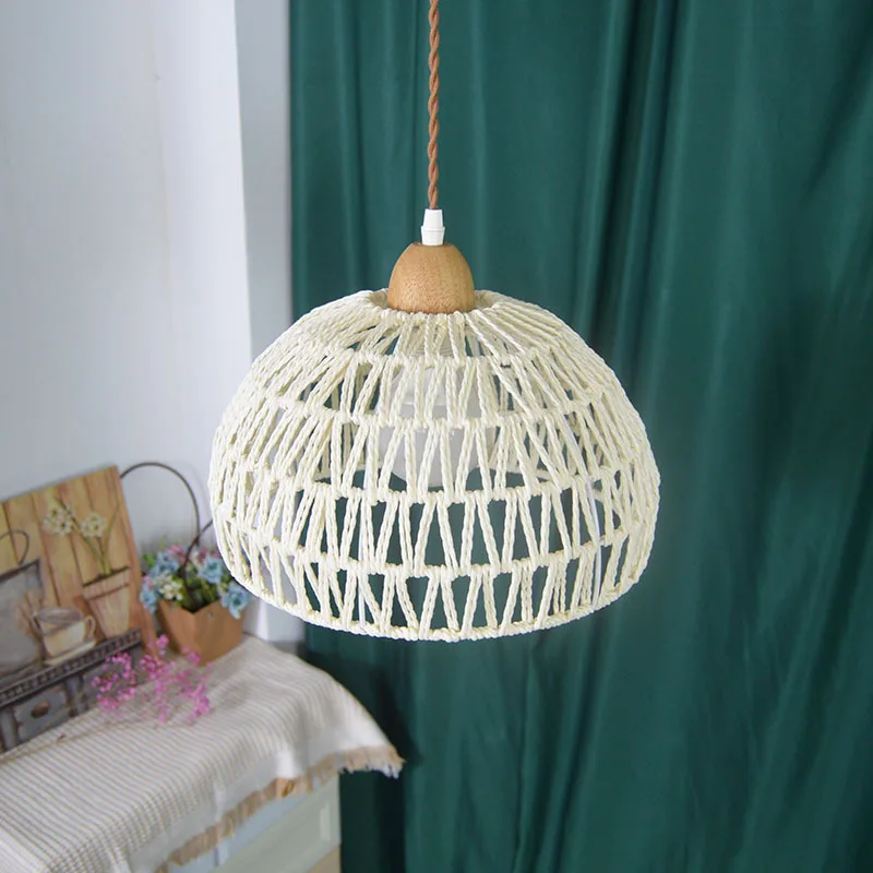 

Restaurant chandelier study rattan art Nordic bedroom store small fresh decoration homestay balcony wooden chandelier