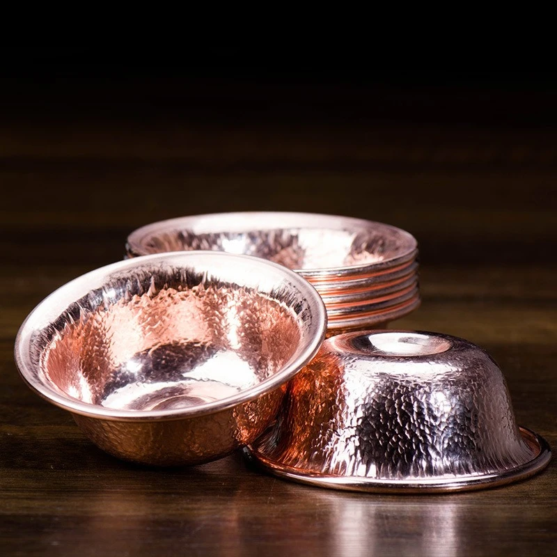 Copper Buddha Water Offering Cup 11cm Diameter Buddhist Ritual Supplies Holy Water Bowl