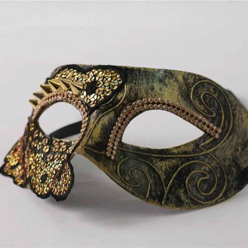 

Spliced Sequins Men Masquerade Masks Retro Venetian Halloween Christmas Party Mardi Gras Costume Cosplay Ball Photography Props