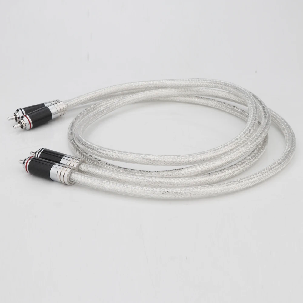 Paar Reines Silber RCA-Kabel Sterling Silber Signalkabel Kohlefaser XLR-Kabel Verbindungskabel Audio-Kabel PSS Reines Silber – Detail 13