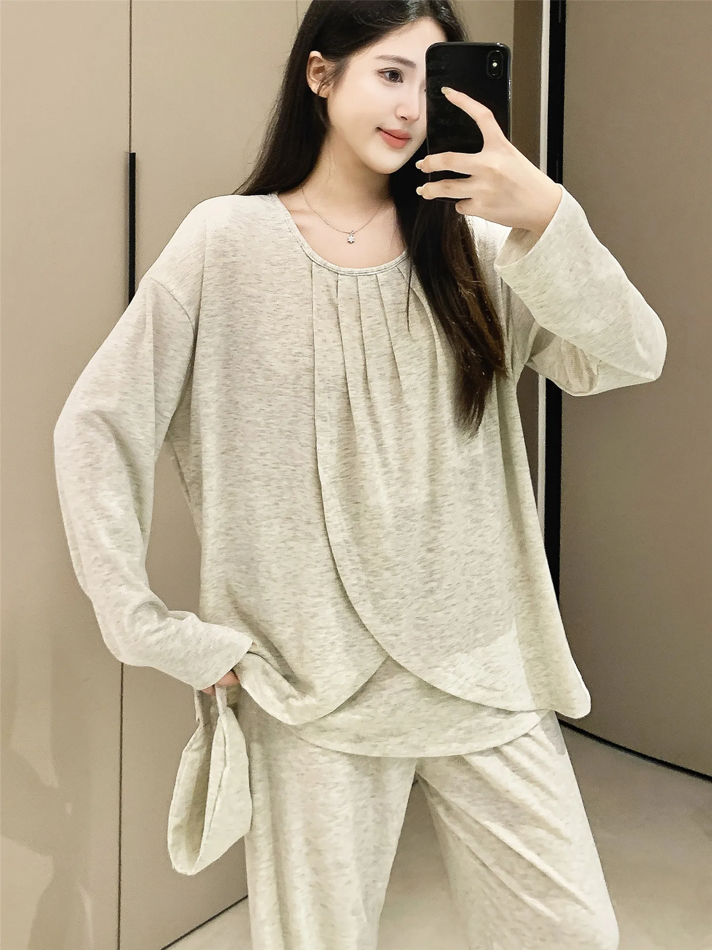 modal-cotton-pregnancy-sleepwear-thin-summer-home-clothes-pure-cotton-sweat-absorbing-maternity-nursing-postpartum-comfortable