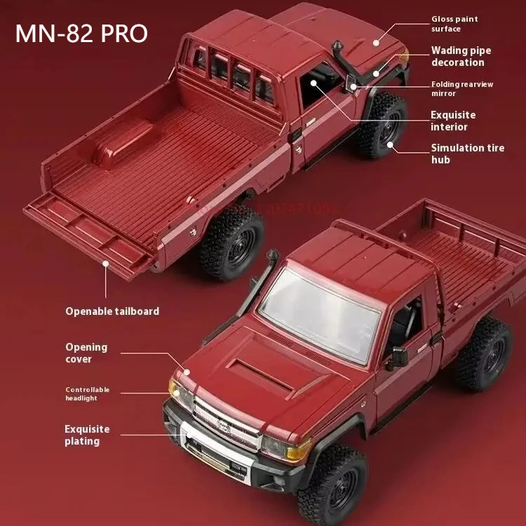 Nowa aktualizacja Mn82 Pro Zestaw oświetlenia pojazdu 1:12 Retro Rc Samochód z oświetleniem LED Symulacja pełnej skali Lc79 4wd Pickup Model Zabawka