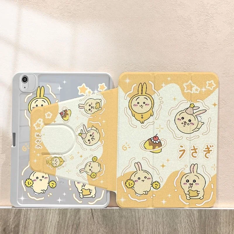 

Chiikawa Usagi Ipad Case for Ipad Air6 11in Pro Rotating Acrylic Case 11th 10th 10.9in 9th Air4 5 Mini6 8.3in Protective Cover