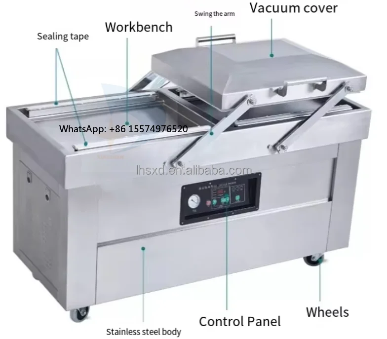 Double Chamber Vacuum Packaging Machine  Commercial Large-Scale Fully Automatic Vacuum and Sealing Machine