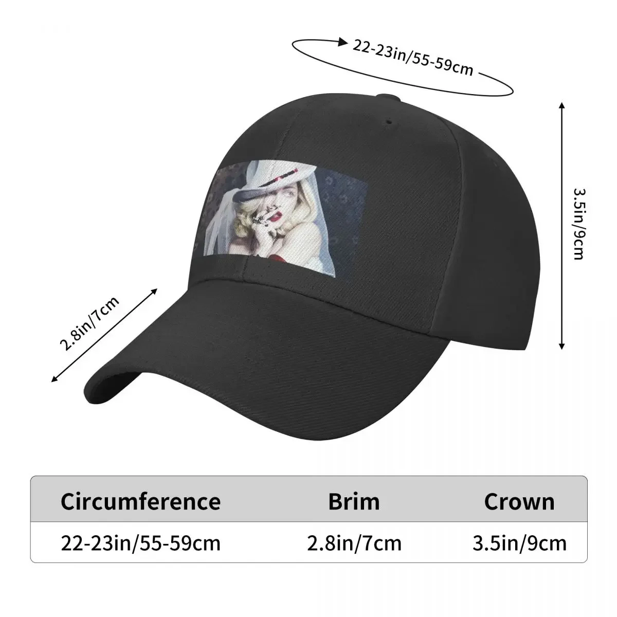 Madonna Art Baseball Cap For Men Adjustable Hat Fashion Casual Cap Truck Driver Hat