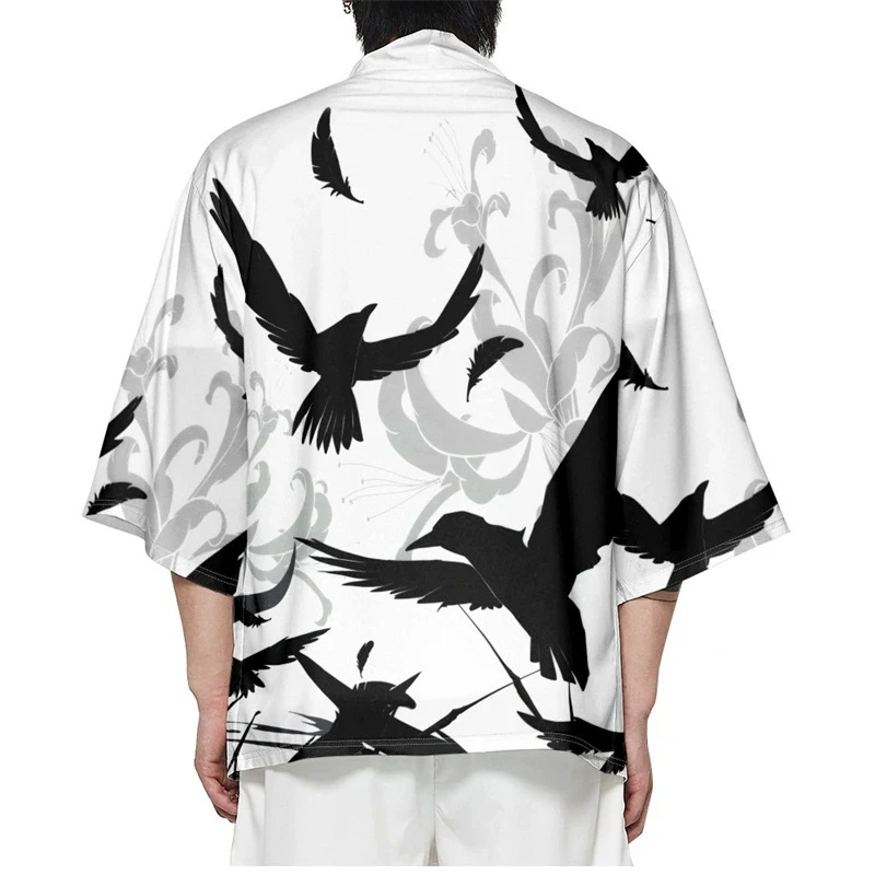 

Japanese Traditional Clothing Japanese Kimono Men's And Women's Wave Printed Tops Loose Fashion Kimono High Quality Casual Tops