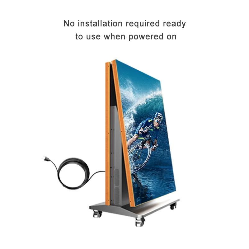 Pantalla LED Digital para Publicidad en Interiores y Exteriores, a Todo Color, 640x1920mm, Panel de Video con Espejo, Control por Wifi, Pantalla LED Tipo Póster