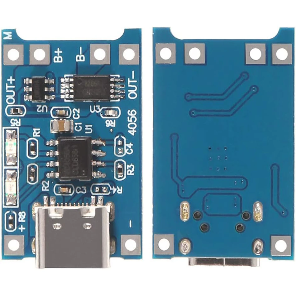 5PCS 1A 18650 Lithium Battery Protection Board Type-c/Micro/Mini USB Charging Module TP4056 With Protection One Plate Module