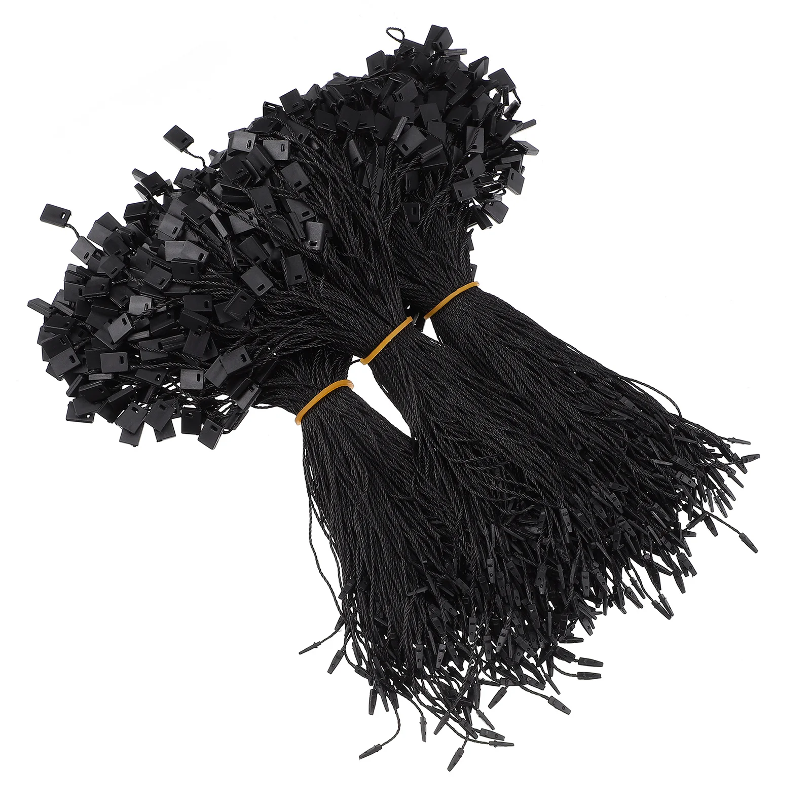 

950Pcs Plastic Hang Tag String Black Nylon Thread with Snap Lock Easy Use for Clothing Labels Price Tags Luggage Labeling