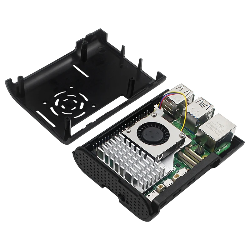 Raspberry Pi 5 ABS Case Box Black Plastic Shell Protection Enclosure for Raspberry Pi 5 Optional Active Cooler for Pi 5