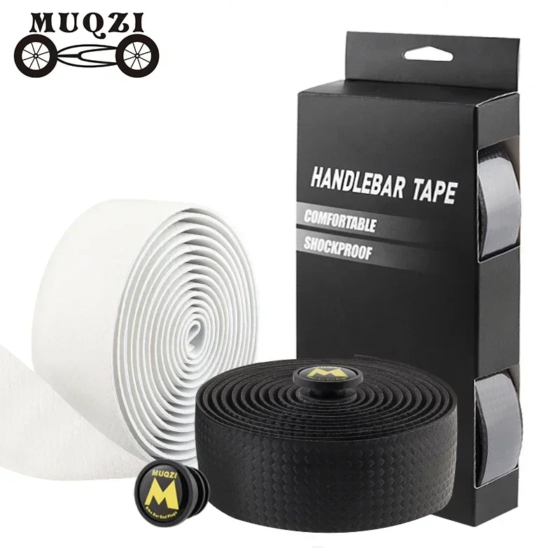 

MUQZI Road Fixed Gear Bicycle Handlebar Tape PU Carbon Pattern EVA Anti-slip Shock-Absorption Strap Damping Bicycle Accessories
