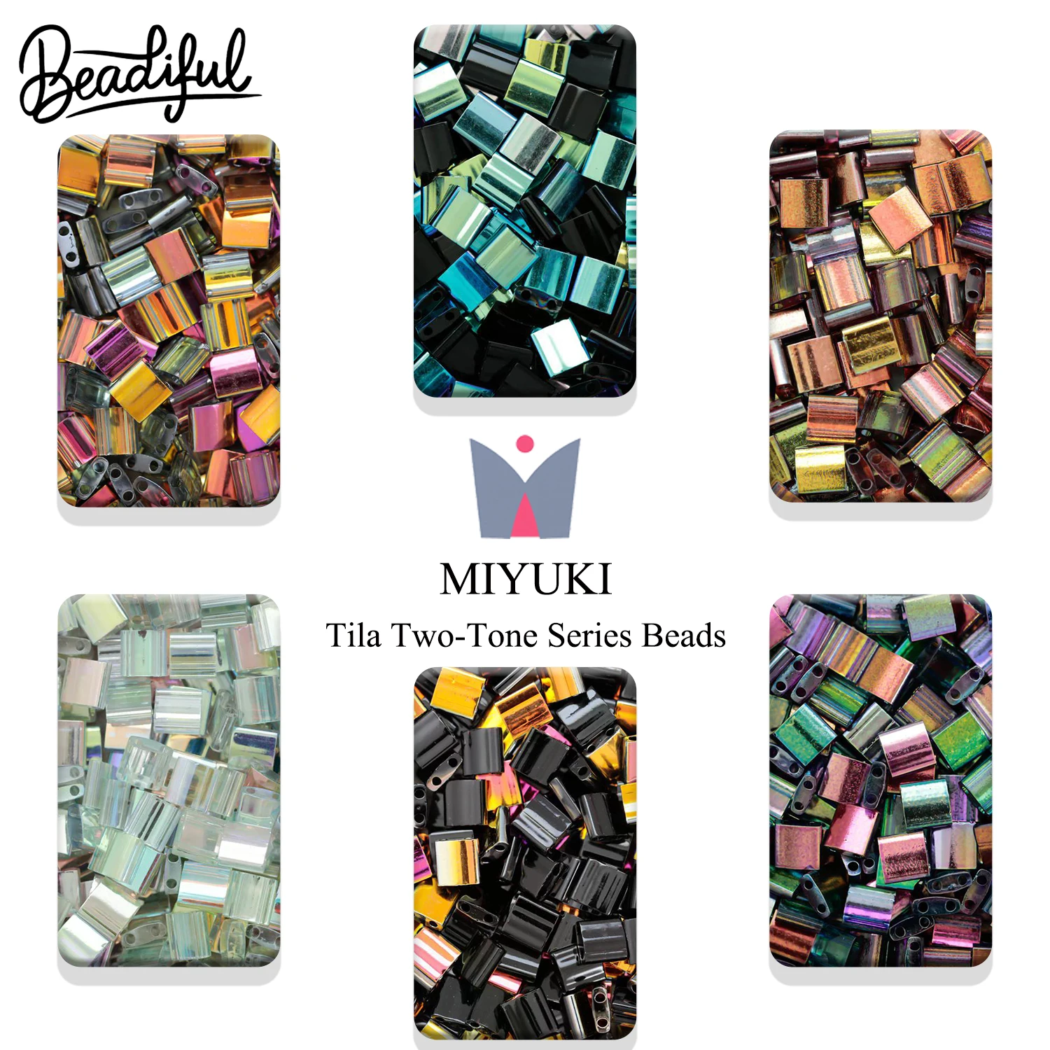 

MIYUKI Tila Duet Two-Tone Beads 10g ~250pcs – Japan 2-Hole Square Bi-Color Seed Beads Jewelry DIY
