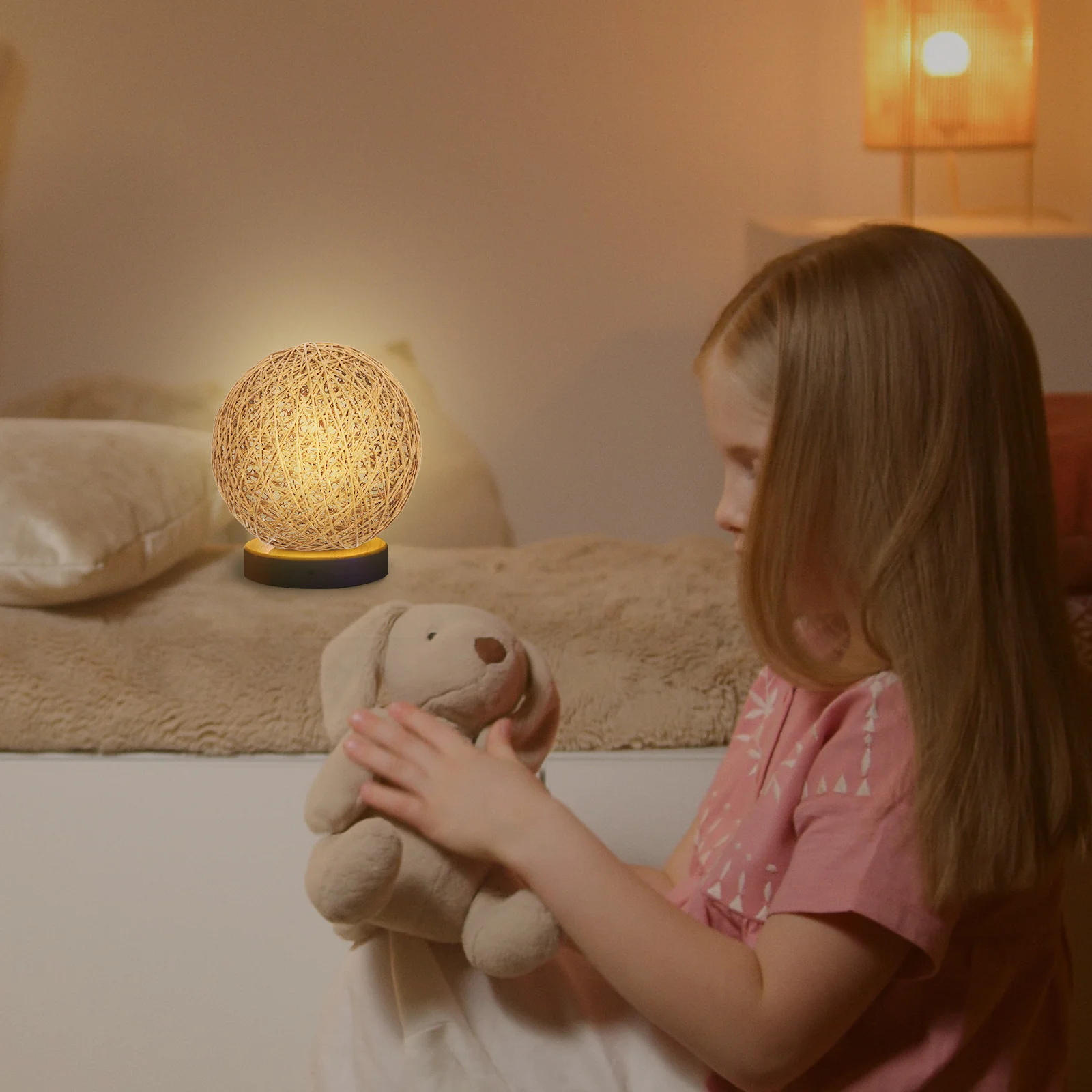 

Rattan Lampshade Ball Shape Woven Cover Ceiling Light Shade Protective Durable Home Light Cover Lamp Shade Lamp Protector