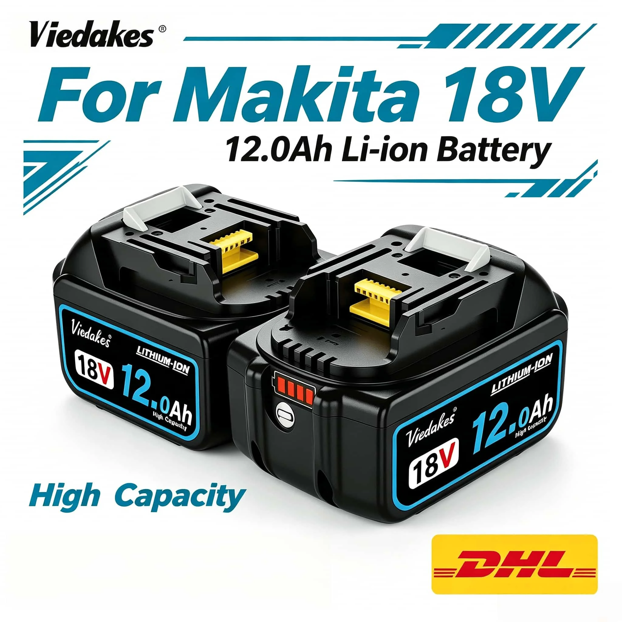 For Makita 18V 9Ah Lithium Battery BL1860B BL1850B High Drain BMS Protected Rechargeable Power Tool Battery