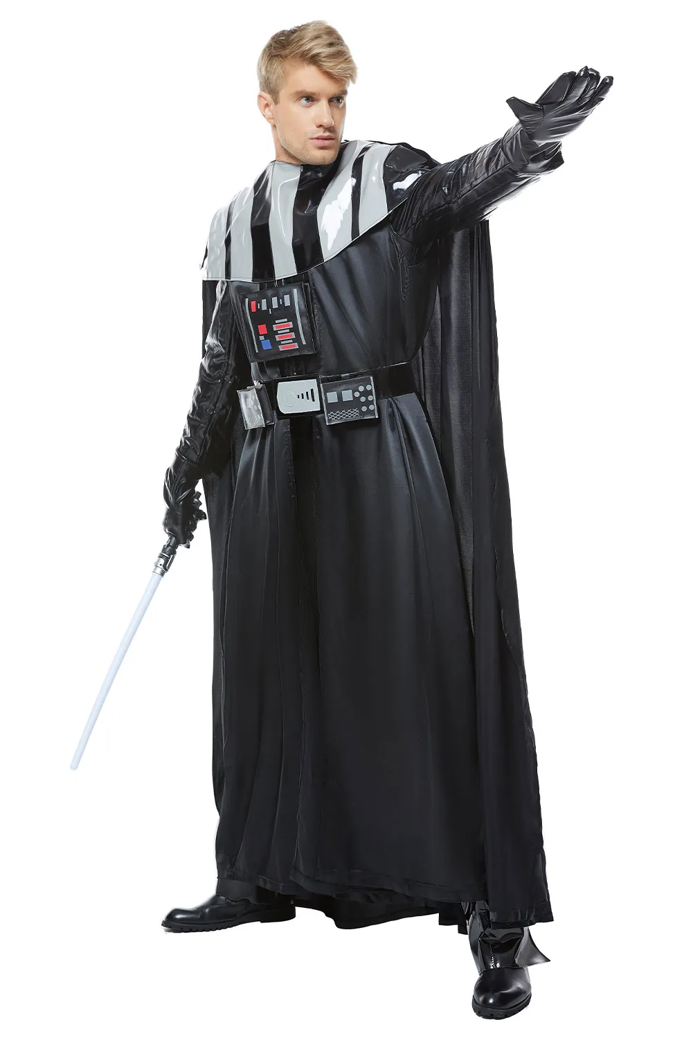 Darth Cos Vader Cosplay Anime Costume tuta gilet mantello uniforme nera Fantasia uomo ragazzi Halloween Carnival Party travestimento vestito