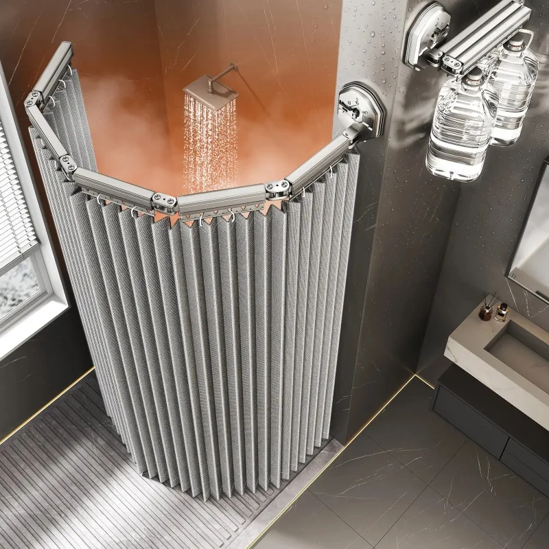 

Складная шторка для душа без сверления, водонепроницаемая выдвижная перегородка для разделения сухой и влажной зон, компактная душевая ширма для дома