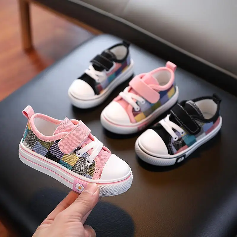 

Low Tops Children Canvas Shoes 2026Spring Autumn New Kids British Slip Resistant Skate Shoes Boys Girls Casual Shoes Color Block