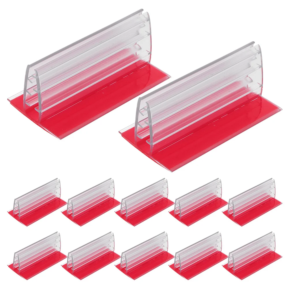 

30Pcs Self Adhesive Sign Holder Mini PVC Clear Acrylic Tag Organizer for Office Desk Labels Cards Receipts Photos