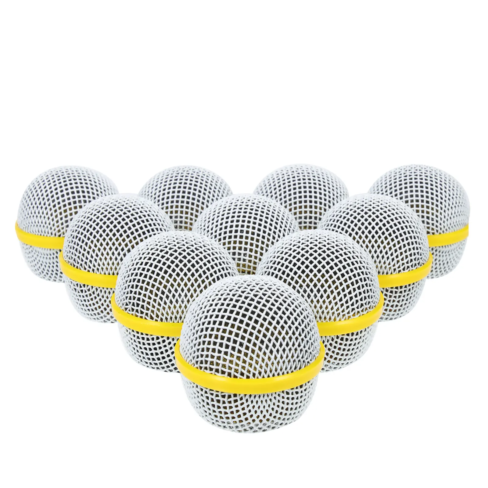 

10pcs Metal Mesh Grille Net Head Cover Replacement for Microphone Metal Mic Accessories Accessories Mic Parts Ball Head
