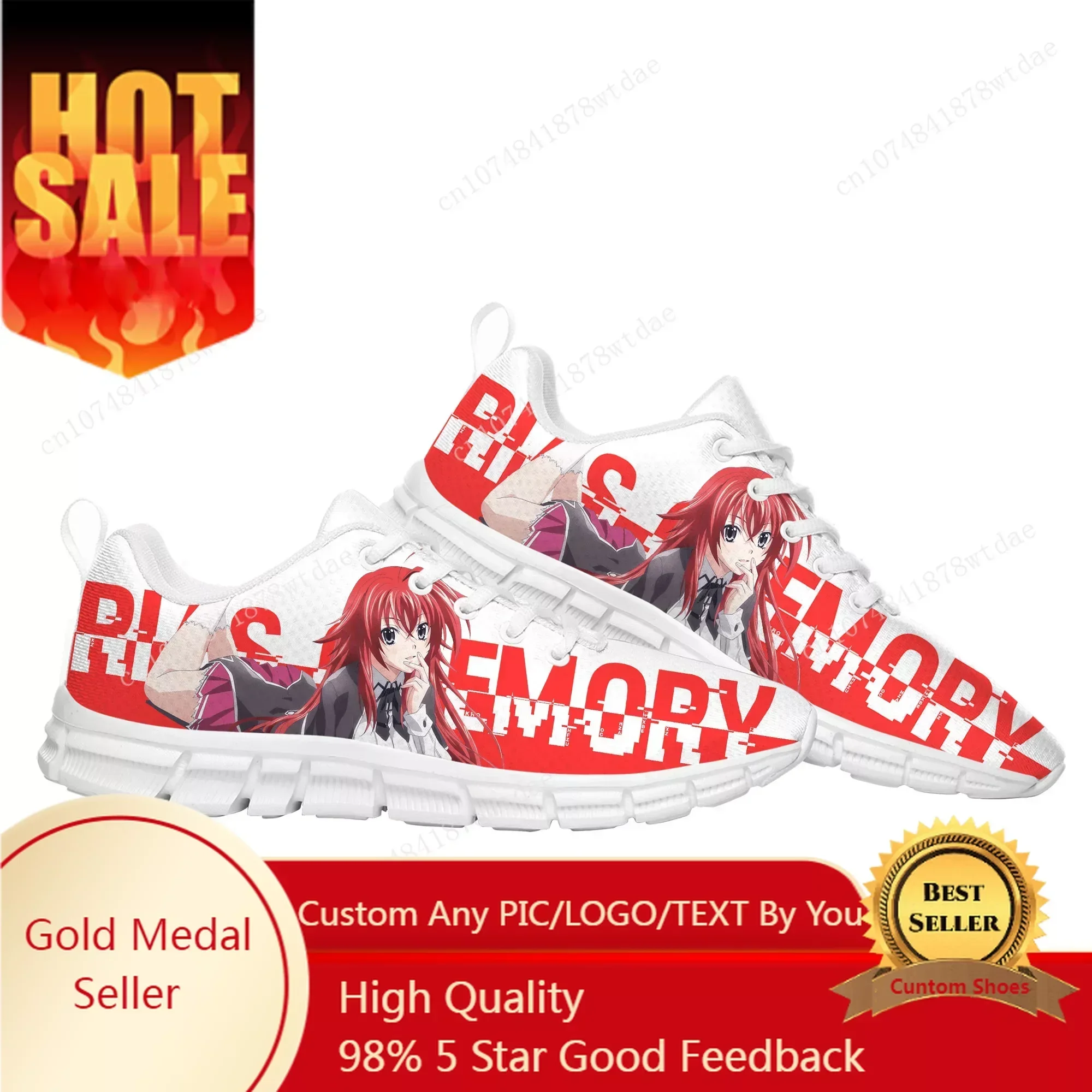 

Anime High School DxD Sports Shoes Mens Womens Comfortable Sneakers Rias Gremory High Quality Sneaker Custom Shoe