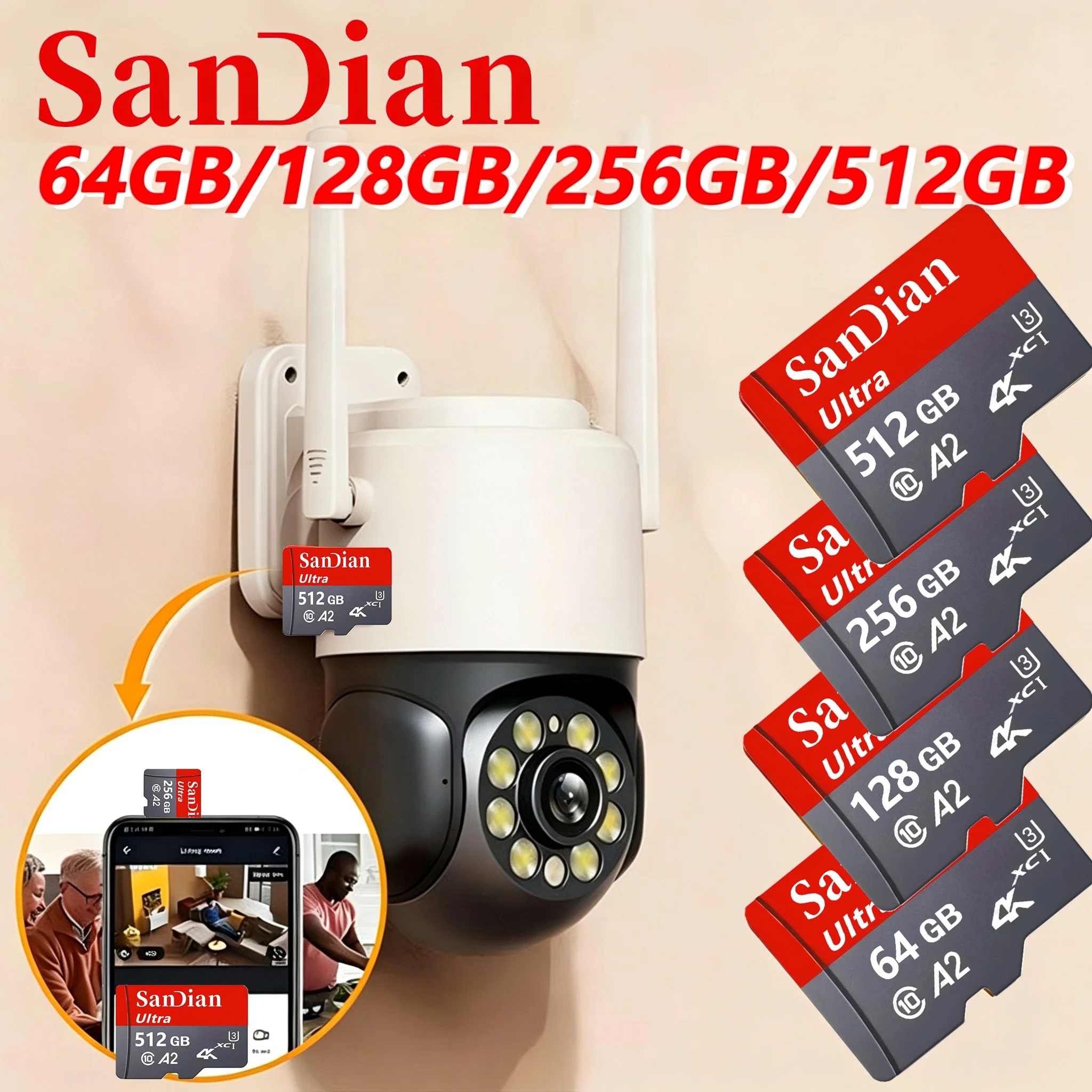 Secure Memory Card 64GB 32GB 128GB Micro TF SD Card SD Cards TF Cards Class 10 4K for Drone/Phone/Mobile/Dashcam/Car Camera