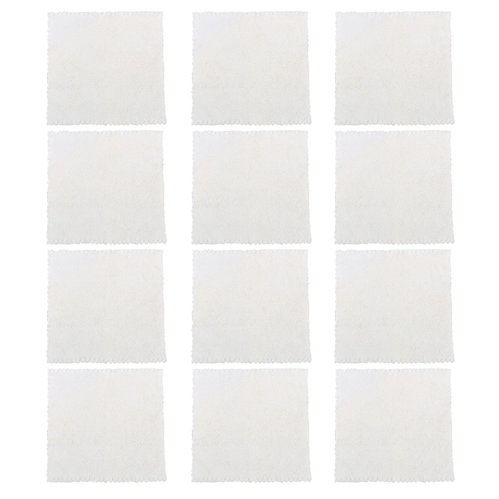 

12 Pcs Coral Fleece Square Hand Towels Portable Face Cloths Practical Polyester Bathing Newborn Eco Friendly Absorbent