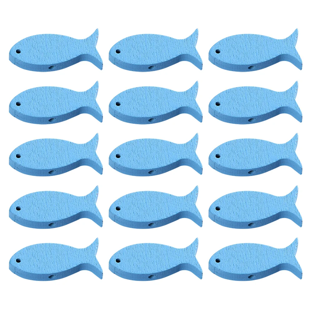 

100pcs Beaded Wooden Decor Craft Fish Shapes Home Party Hanging Ornaments Colorful Domestic Bathroom Beach Theme Bedroom Garden