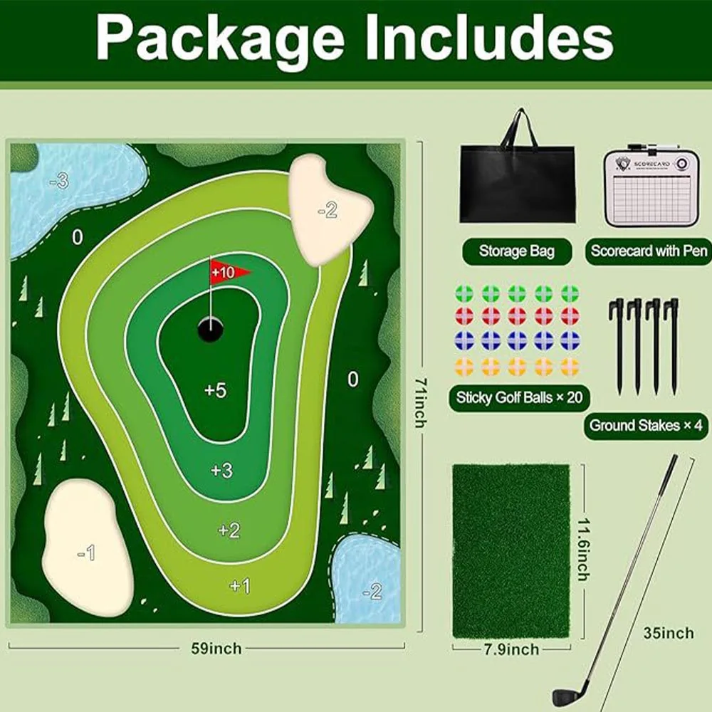 بساط ممارسة أرجوحة الجولف - مجموعة سجادة الضرب الخارجية مع سطح كرة لاصق من القطيفة، مثالية لجميع مستويات المهارات. #4