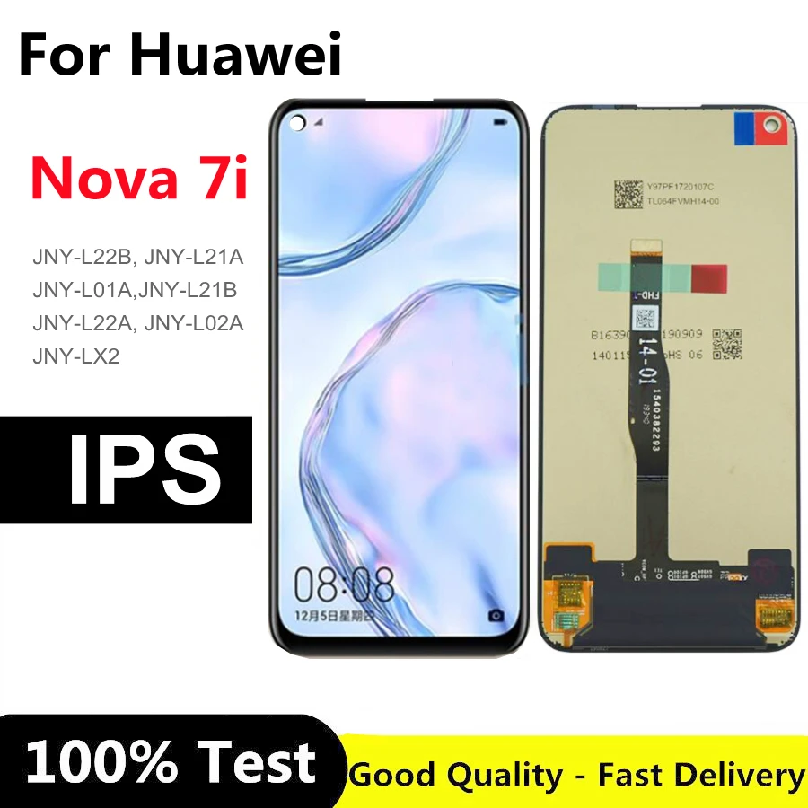 

6.4" For Huawei Nova 7i LCD Display Touch Screen Digitizer Assembly Replacement JNY-L22B/21A/01A/21B/22A/02A/X2 Nova7i LCD