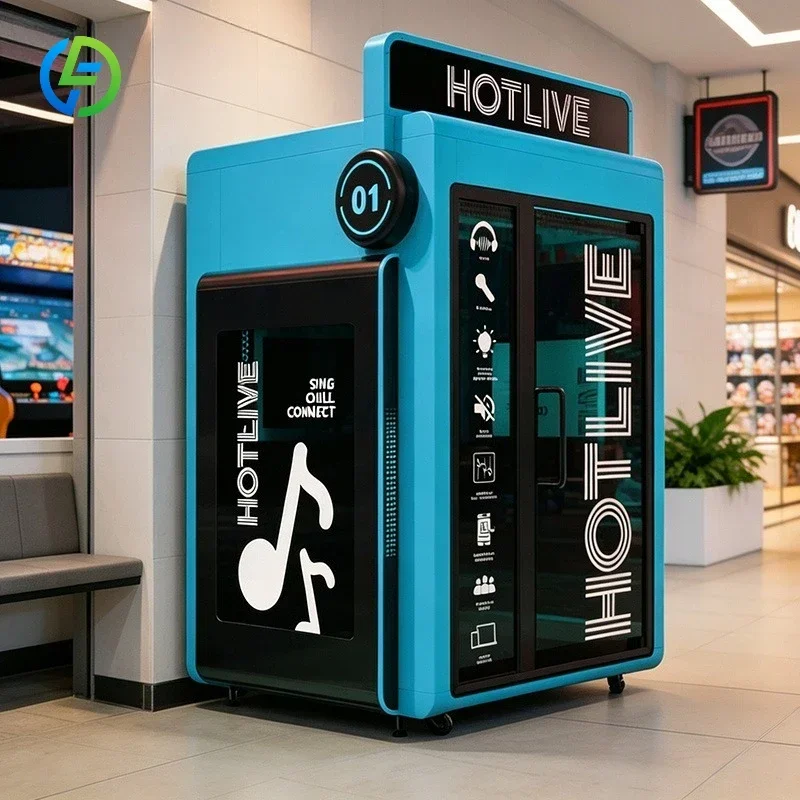 FL Customized Karaoke Vending Machine Low Power Consumption Soundproof Singing Kiosk For Public Recreation Area