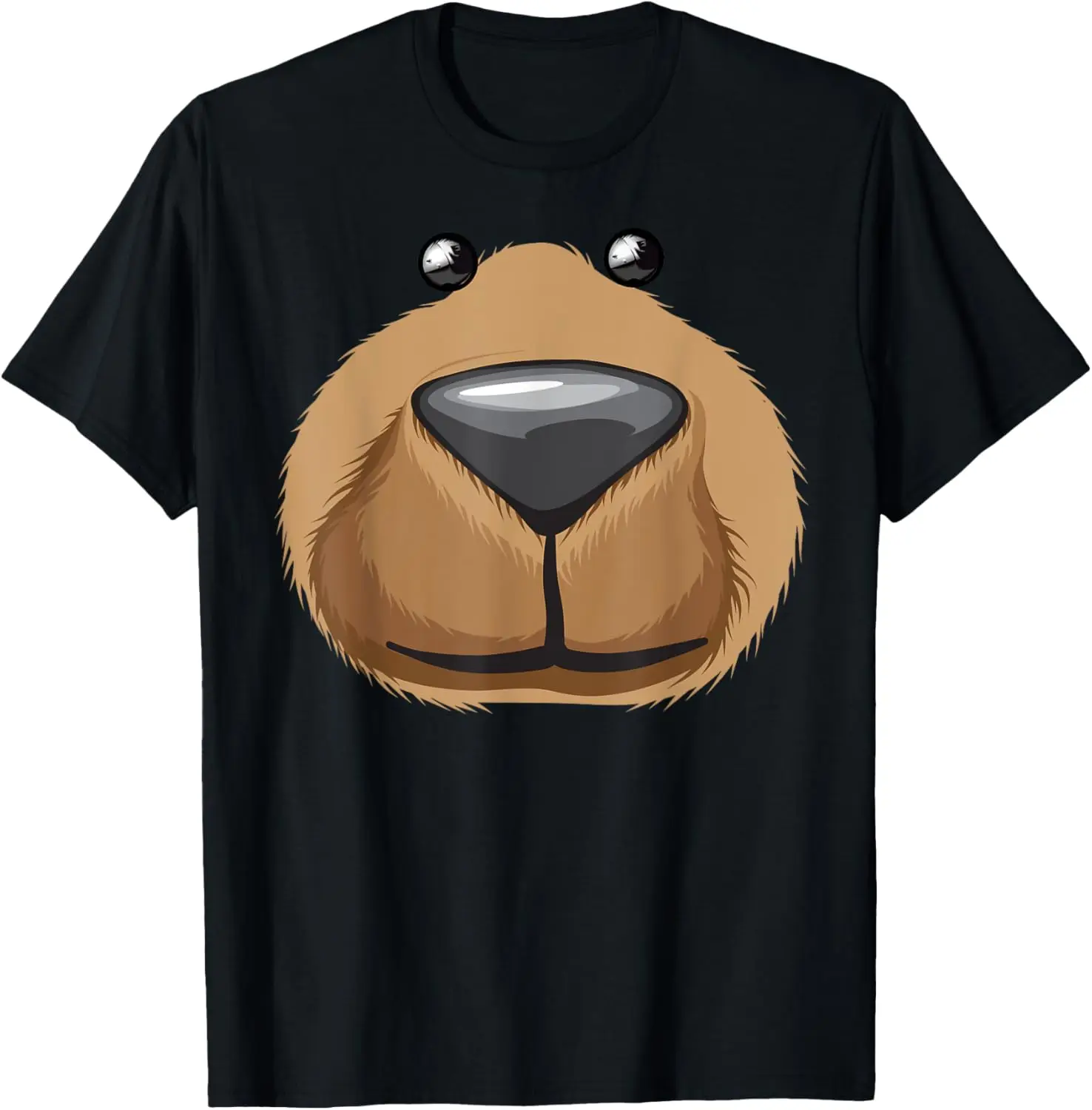 

Cute Bear Face Costume Graphic Tee Funny Cartoon Animal Lover Gift Breathable Summer T-Shirt