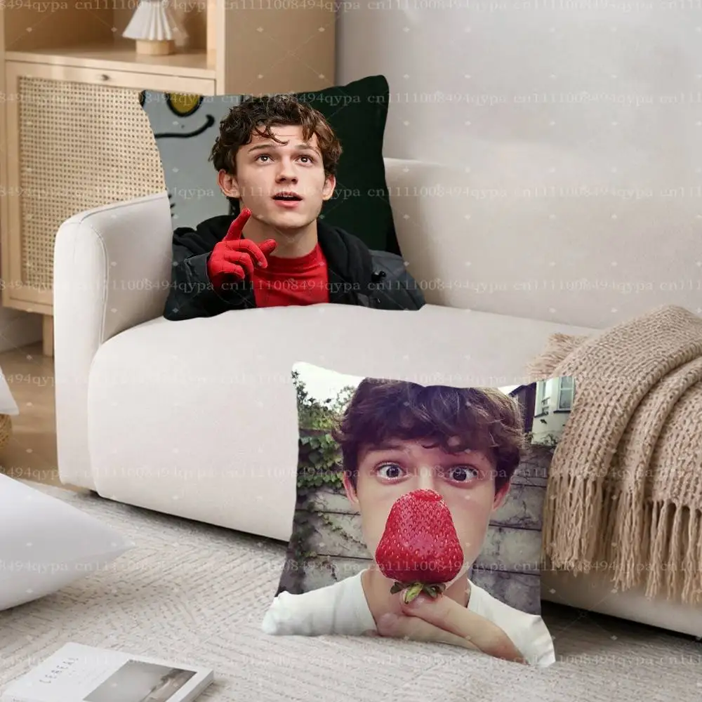 T-Tom Holland Actor Throw Pillow Case Pillowcase Cover Living Room Couch Cushion Case Home Decor