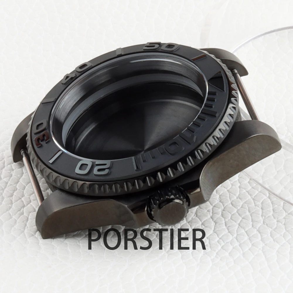Black PVD 40mm Watch Case for Yacht-master Mod NH34 NH35 NH36 movement 28.5mm dial Sapphire Glass Stainless steel SUB GMT Case