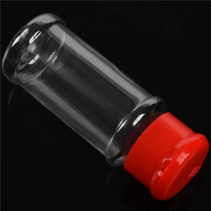 HGHO 96 قطعة من البلاستيك التوابل والملح والفلفل الهزازات وعاء التوابل وعاء الشواء والبهارات وزجاجات صندوق حاوية إبريق زجاجي (أحمر) #5