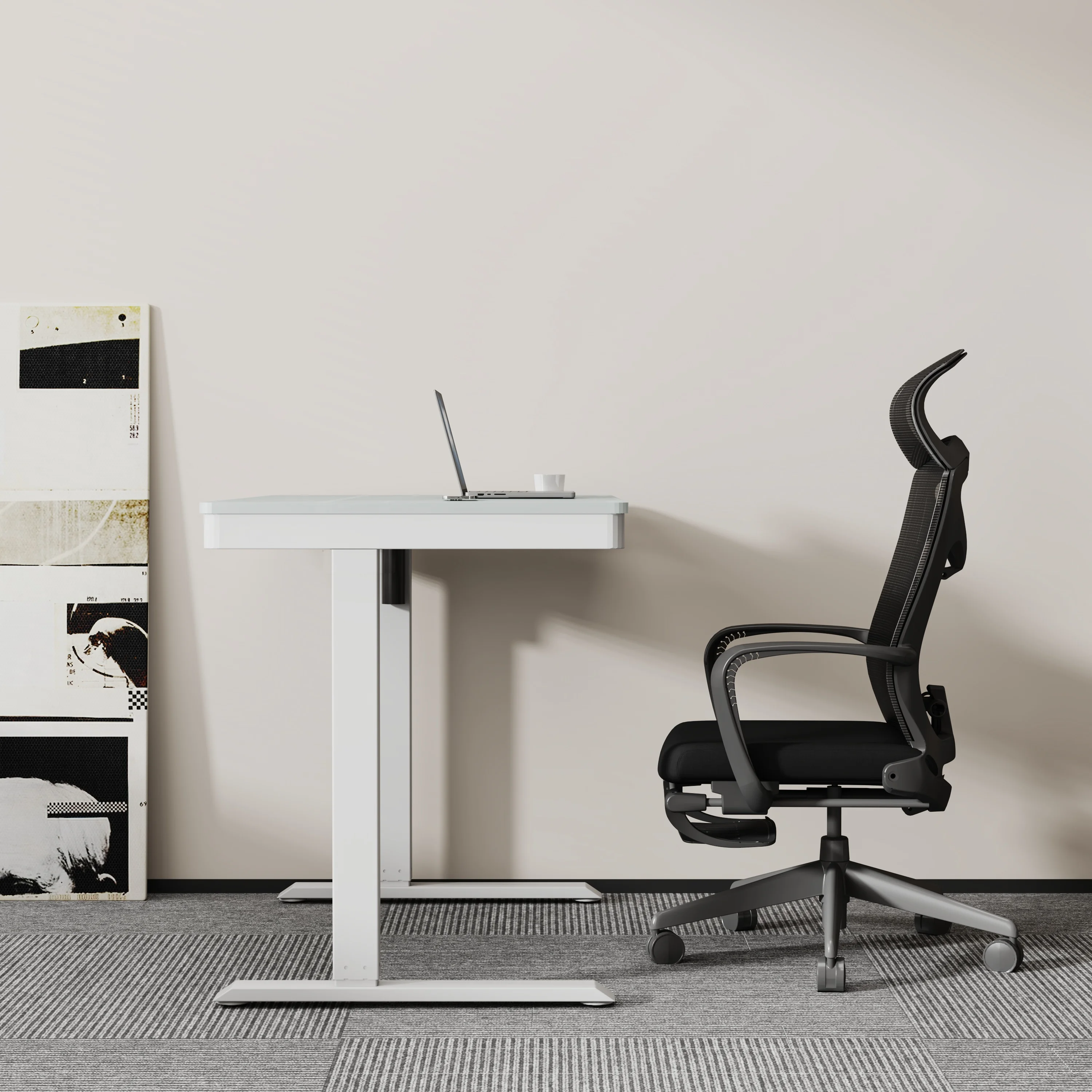 ارتفاع كهربائي أساسي قابل للتعديل طاولة مكتب مكتب المنزل كمبيوتر ألعاب دراسة الصناعية الحديثة محرك واحد