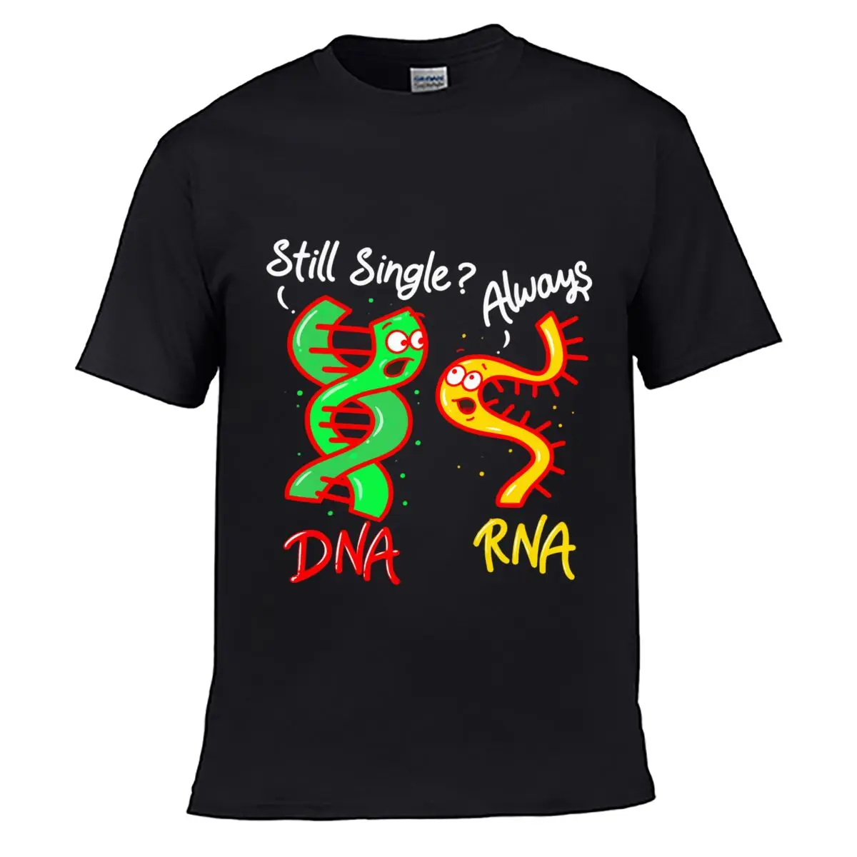 Funny DNA RNA Genetics Cartoon Science Men Summer T-shirt Top