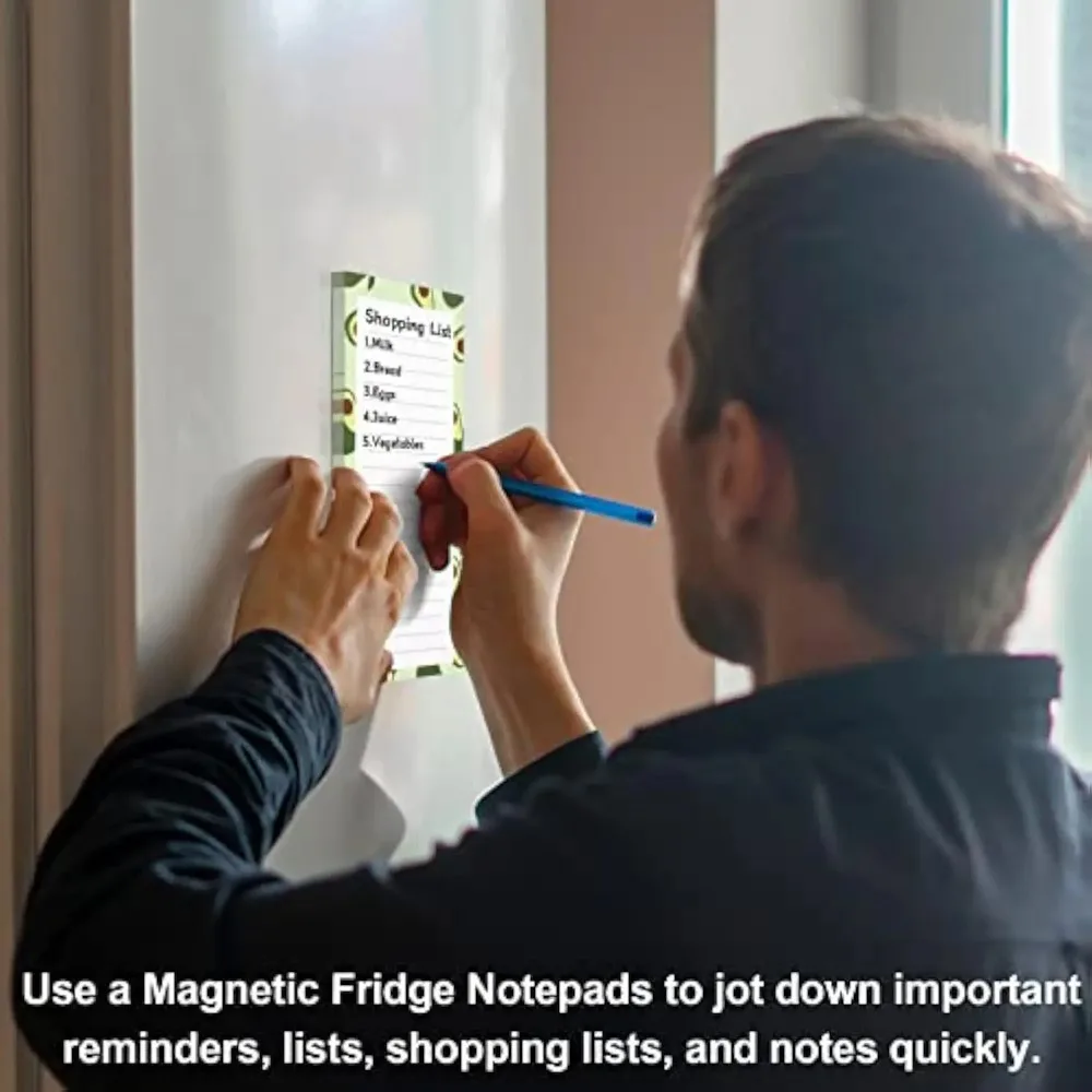 4 books (200pcs) Magnetic Tearable Notepad - Soft Fridge Stickers with Fruit Design for Shopping Lists & Memos