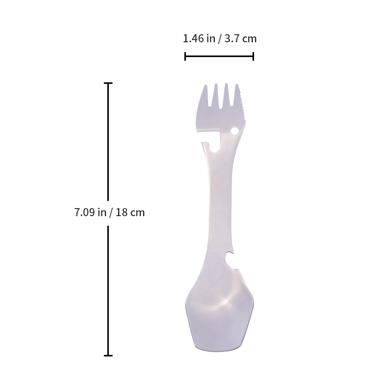 

2 Pcs Multifunctional Knife and Fork Spoon Bottle Opener Spork Shape Stainless Steel Camping Tableware