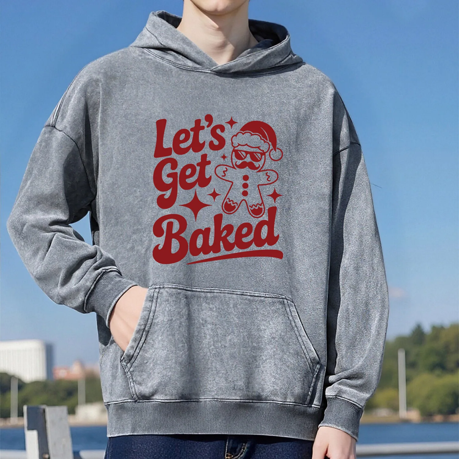 

Пряничный человечек, толстовка с капюшоном в стиле ретро, унисекс, повседневный спортивный стиль, изготовленный из чистого хлопка, уличный стиль, 400 г