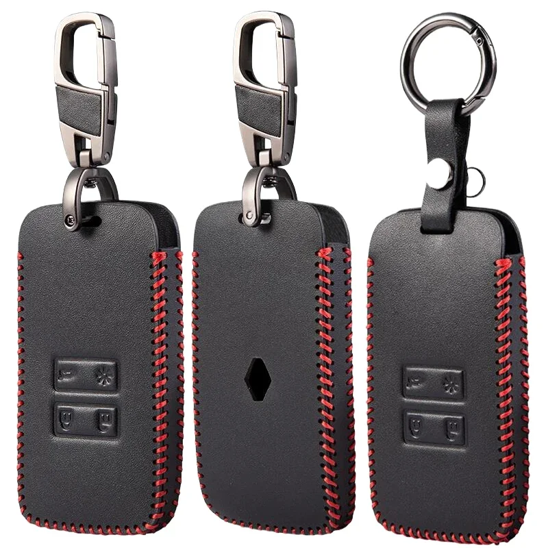 Leder-Autoschlüsselhülle für Renault Koleos Kadjar Captur Megane Talisman Espace Clio Zoe Scenic 4 Arkana Dacia Sandero