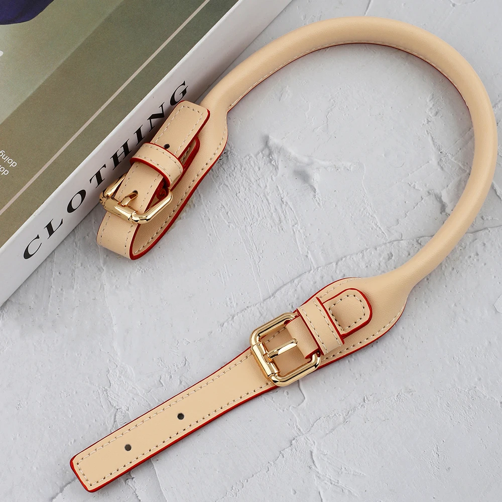 

45cm Adjustable Genuine Leather Bag Strap Shoulder Handbag Replacement Belt Handle with Pin Buckle Crossbody DIY Accessories