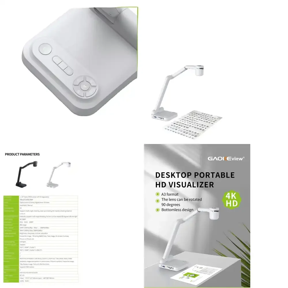 GAOKEview Document A3 Portable Visualizer Model 9910 Mini Scanner USB Custom logo for Education for School