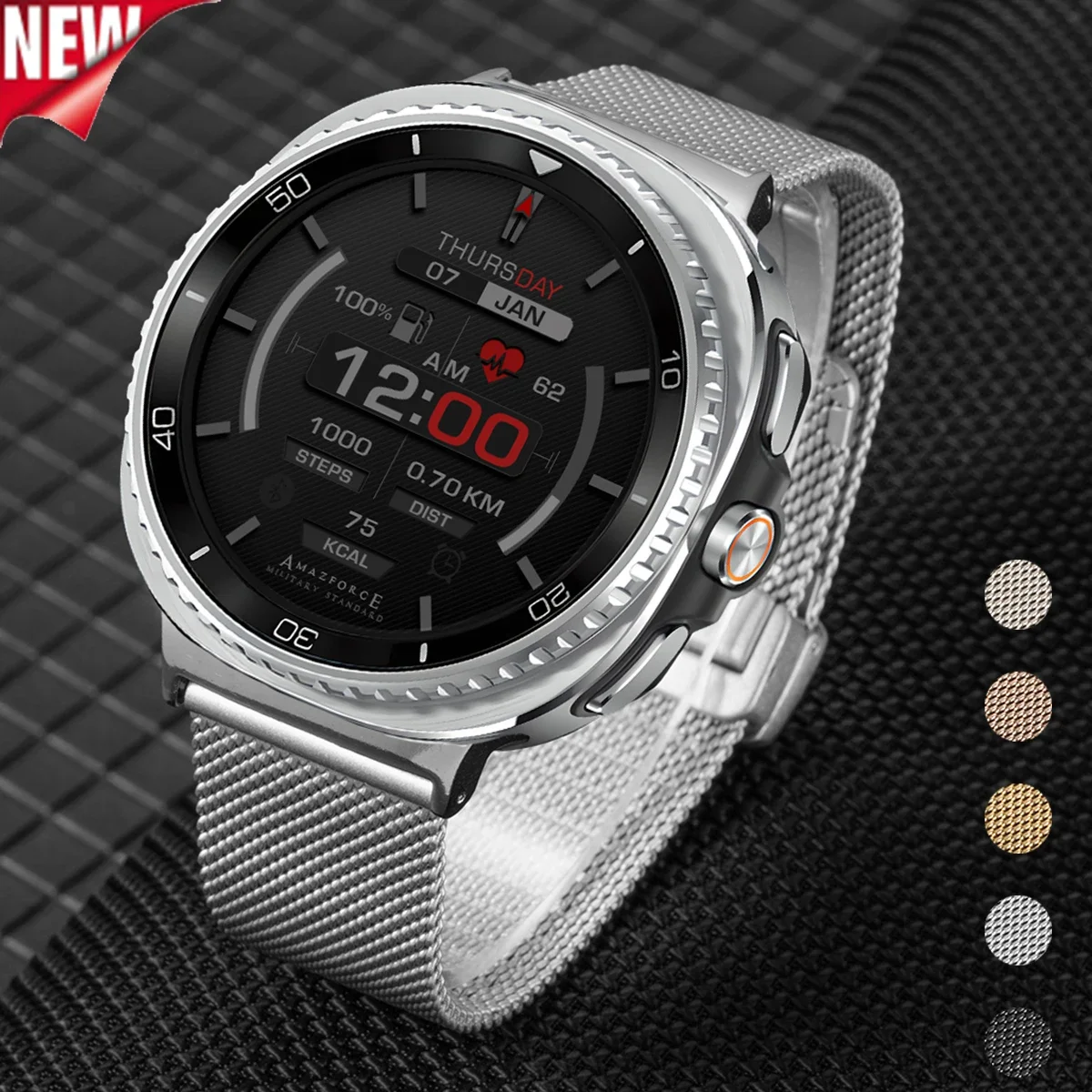 Milanaise-Edelstahlband für Samsung Galaxy Watch 8 40 mm 44 mm 8Classic 46 mm Armband für Galaxy Ultra 2025 47 mm Metallarmband