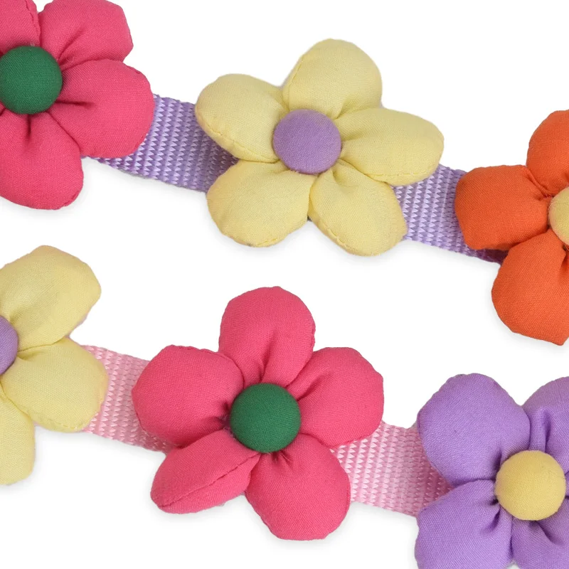 CP606 Flower pet dog collar Flower Decoration and Nylon Webbing dog collar