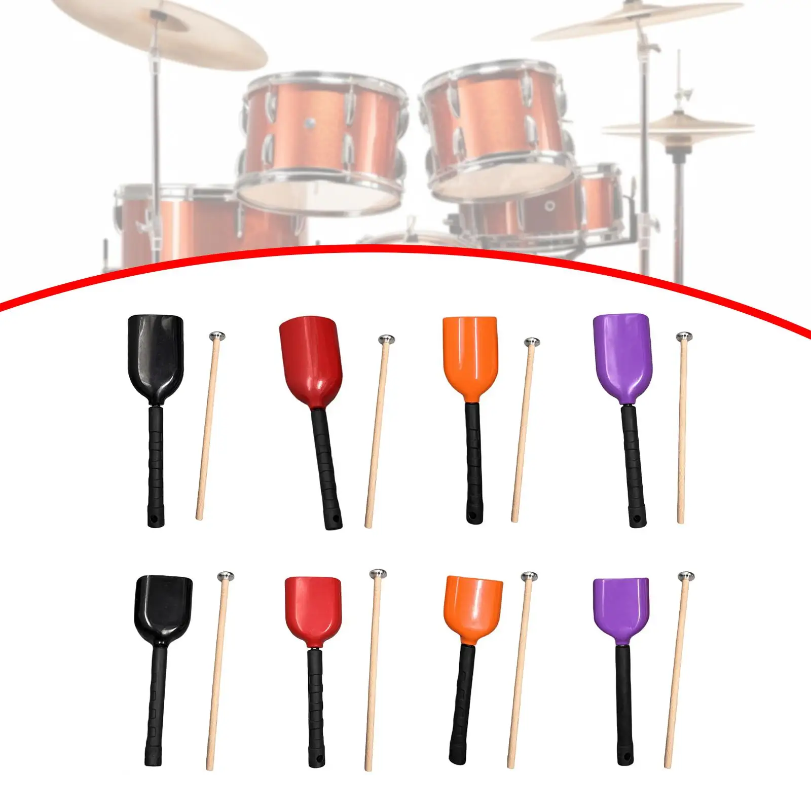 Cowbell com Handle Service, Call Bell e Mallet para Eventos Ritmo e Aniversários