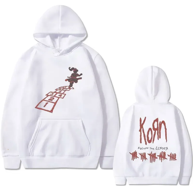 Rock Band Korn Follow The Leader Graphic Hoodie Men Women Fashion Casual Sweatshirt Man Vintage Gothic Clothes Oversized Hoodies