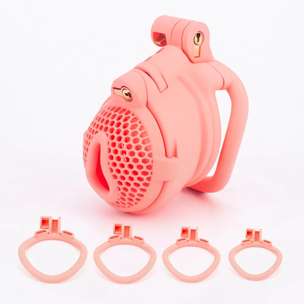 BDSM Sex Toy For Men Honeycomb Convenient Slide Chastity Cage Male Lightweight Spikes Cock Cage Penis Ring Chastity Trainer Belt