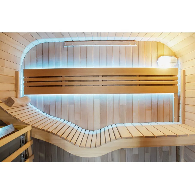 Outdoor SaunaModern Design Cabin Outdoor Barrel Sauna 4 Person Infrared Wood Outdoor Sauna view 3